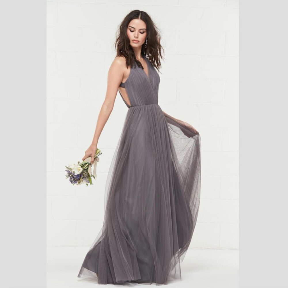 Wtoo 444 Tulle Charcoal Gown in Charcoal s. 10